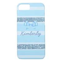 Personalized Blue Glitter Phone Case