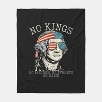 No Kings In America No Fascists We The People Poli Fleece Blanket