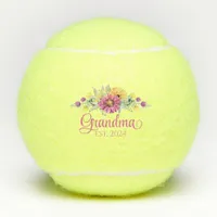 Rustic Floral New Grandma Typography Tennis Balls