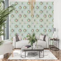 Antique Elegance: Light Green Vintage Wallpaper