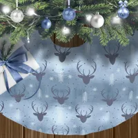 Deer Antlers Arrows Christmas Pattern Blue ID861 Brushed Polyester Tree Skirt