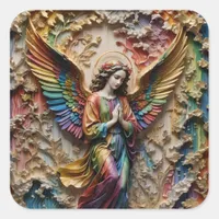 Colorful Angel Square Sticker