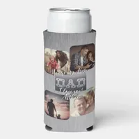 4 Photo - Happy Father’s Day Metal Theme Seltzer Can Cooler