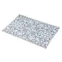 Blue Fancy Floral Graphic Pattern Cloth Placemat