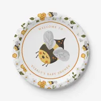 Cute Bee Bumblebee Baby Shower Paper Plates