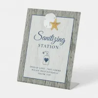 Sanitizing Station Sand Dollar Starfish Wedding Pedestal Sign