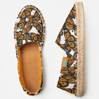 Orange Monarch Butterflies Tropical Pattern Espadrilles