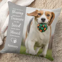 Pet Dog Memorial Personalized 2 Picture Sympathy Throw Pillow