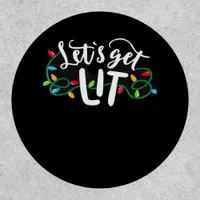 Christmas Funny Pajamas Let's Get Lit Christmas Cl Patch