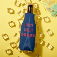 Liberté Égalité Chardonnay Funny Eiffel Tower Wine Bottle Cooler