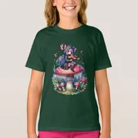 Fairy in Hoodie Playing Viola on a Mushroom  T-Shirt