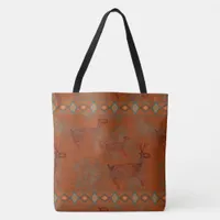 Southwest Canyons Elk Petroglyph Tote Bag