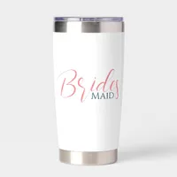 Bride Squad Bridesmaid Elegant Pink Script Insulated Tumbler