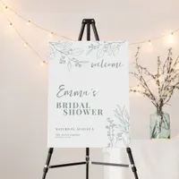  Sage Green Floral Bridal Shower Welcome Sign 