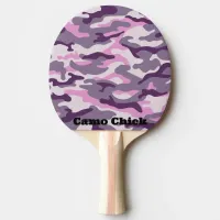 Girly Camouflage Pinks Monogram in Black | Ping Pong Paddle