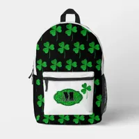 Green Sparkly Shamrocks Monogrammed St Patrick