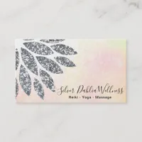 ~ Silver Glitter Dahlia Mandala Pastel Floral AP2 Business Card