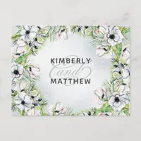 Rustic Watercolor Dusty Blue Nature Floral Wedding Invitation Postcard