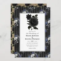 Vintage Gothic Floral Wedding Photo Invitation