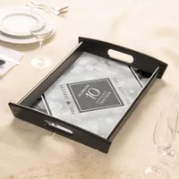 Elegant 10th Tin Wedding Anniversary Celebration Serving Tray