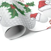 Merry Christmas Golf Ball   Santa Wrapping Paper