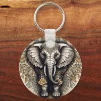 Majestic Elephant Mandala Keychain