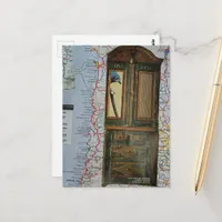 Map with Bird in a Dresser Collage Postcard