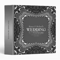 Dark Damask B&W+Silver Wedding Album Binder