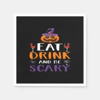 Eat Drink And Be Scary Halloween Party Witch Drink Napkins