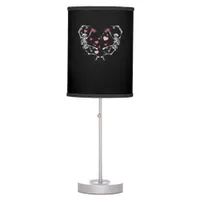Skeleton Dancing Heart Valentines Day Gift Skull Table Lamp