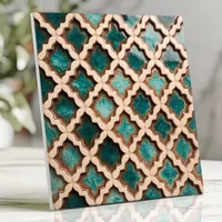 Moroccan Quatrefoil Tile Teal Rustic Vintage