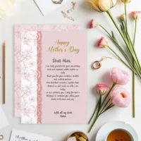 Elegant Custom Letter to Mum Pink Mother’s Day