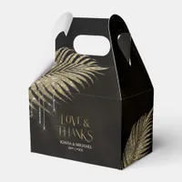 Jewel Palm Leaf Wedding Gold V2 ID830 Favor Boxes