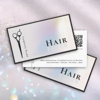 Stylish Holographic Hair Stylist scissors  Business Card