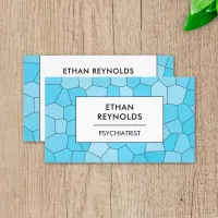 Calm Blues Geometric Psychiatrist Therapist Doctor Business Card