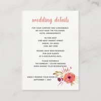 Rustic Watercolor Pink and Purple Floral Wedding Enclosure Card