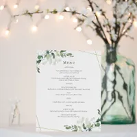 Watercolor Eucalyptus Wedding Menu Foam Board