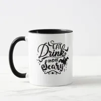 Eat Drink And Be Scary Halloween Design Trendy Art Mug