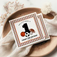 1 Ball Sports Theme Boy’s 1st Birthday Napkins