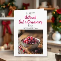 Happy National Eat a Cranberry Day | Nov 23rd Card