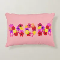 Blush Pink Floral Mom Typographic Accent Pillow