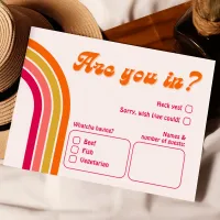 Cool Retro 70's Brightly Colored Wedding RSVP Card