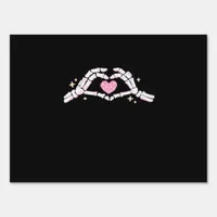 Funny Skeleton Heart Hands Creative Vibe Sign