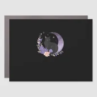 Cat Witchy Moon Flowers Pastel Goth Goblincore Car Magnet