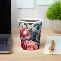 Timeless Rose Floral Charm Paper Cups