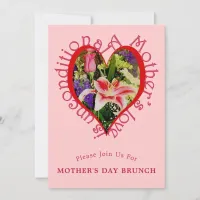 Mother's Day Pink Floral Love Brunch Invitation