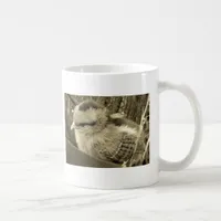 Chick Playing in the Garden in Sepia Photography Coffee Mug