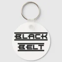 Martial Arts Bold Black Belt Keychain