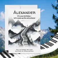 Piano Keys Music Mountains Keyboard Climb Birthday Card