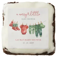 Christmas Merry Little Baby Shower Gender Neutral Brownie